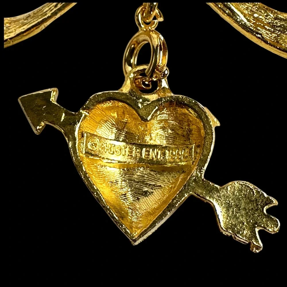 Vintage‎ 1986 Phister Ent Gold Bow Brooch - 7 Interchangeable Holiday Charms Set